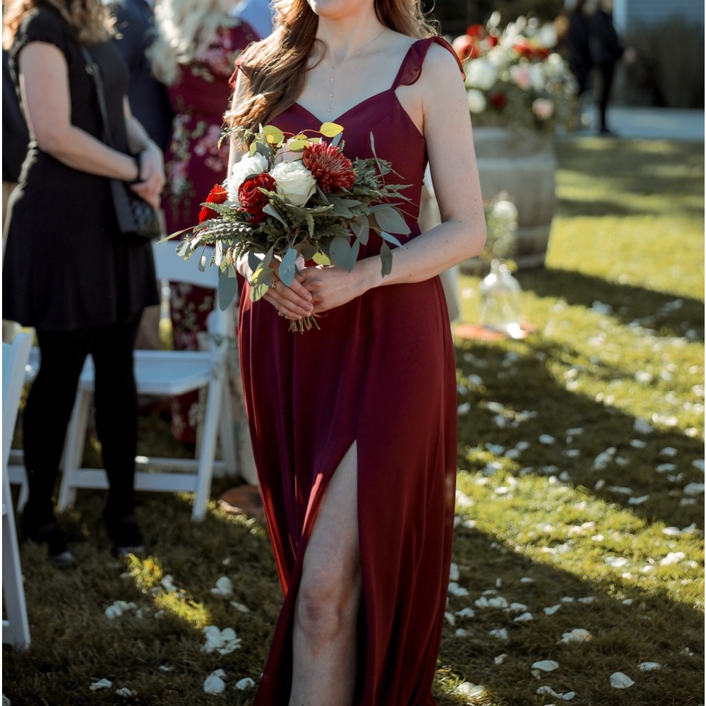Azazie Everett Cabernet Bridesmaid Dress